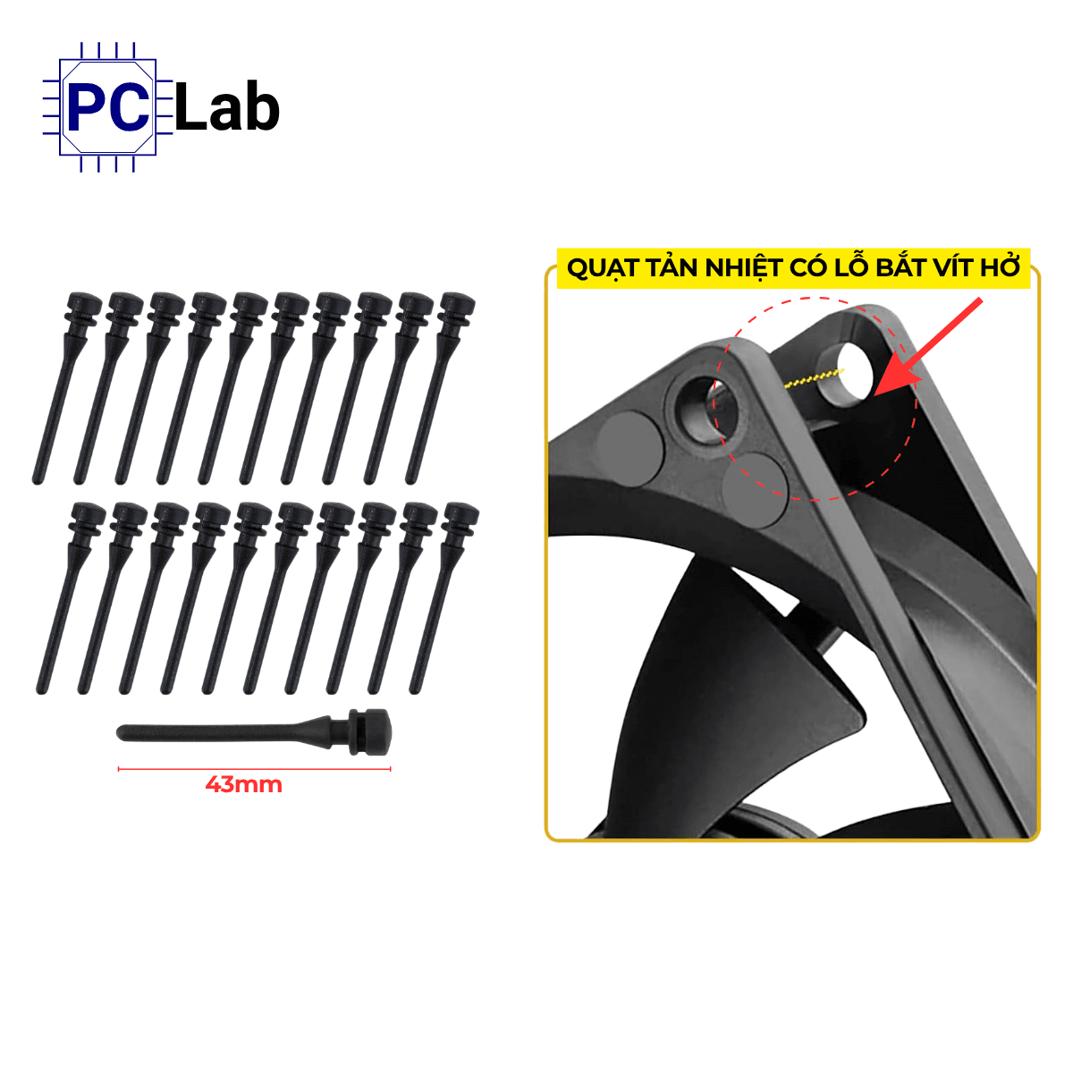 Ốc Cao Su Gắn Quạt Fan Case Máy Tính PC